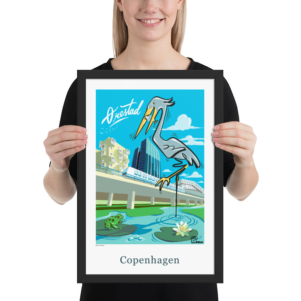 Oneliner Art Print FRAMED - Copenhagen Ørestad