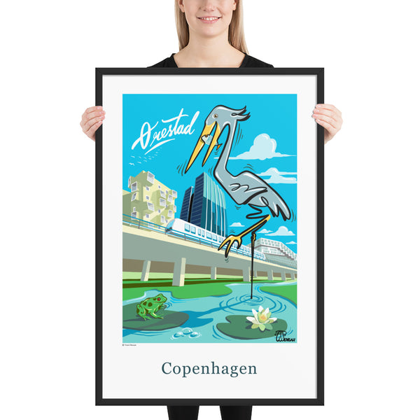 Oneliner Art Print FRAMED - Copenhagen Ørestad