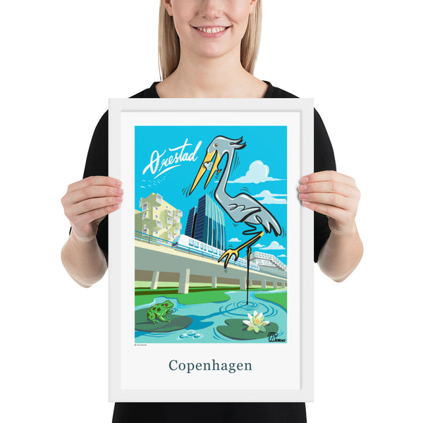 Oneliner Art Print FRAMED - Copenhagen Ørestad