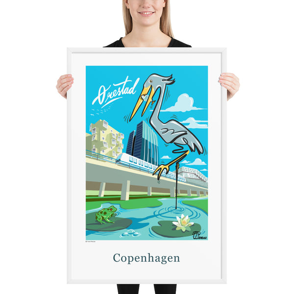 Oneliner Art Print FRAMED - Copenhagen Ørestad
