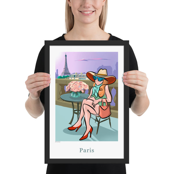 Oneliner Art Print FRAMED - Paris