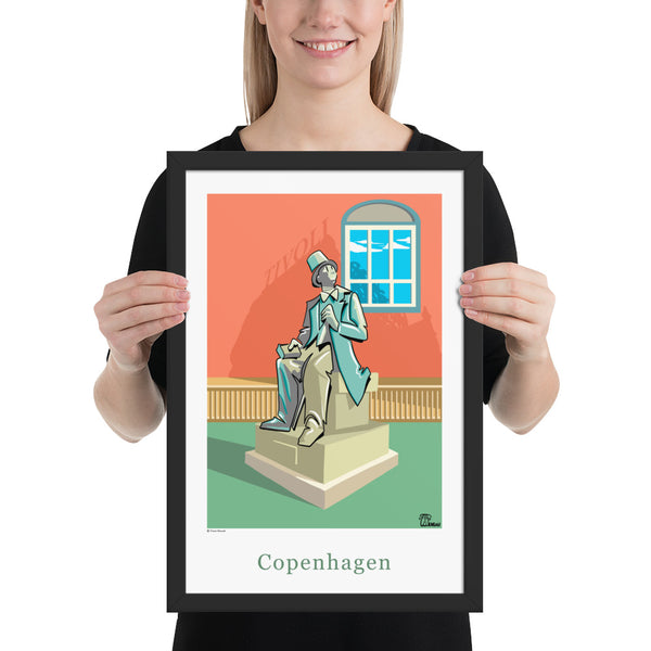 Oneliner Art Print FRAMED - Copenhagen HC Andersen
