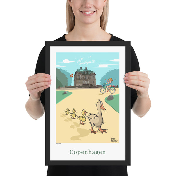 Oneliner Art Print FRAMED - Copenhagen Eremitageslottet