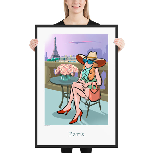 Oneliner Art Print FRAMED - Paris