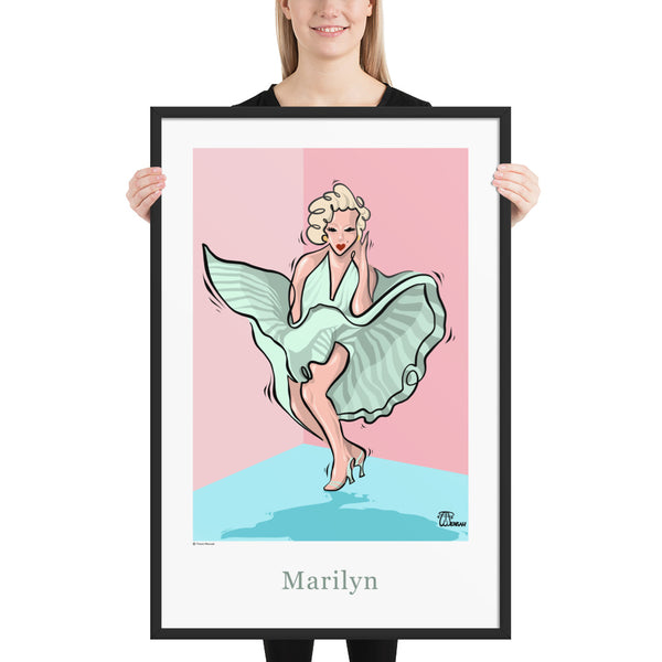 Oneliner Art Print FRAMED - Marilyn
