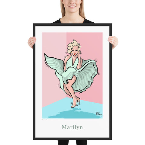 Oneliner Art Print FRAMED - Marilyn
