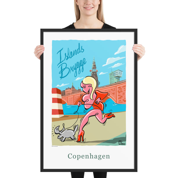 Oneliner Art Print FRAMED - Copenhagen Islands Brygge
