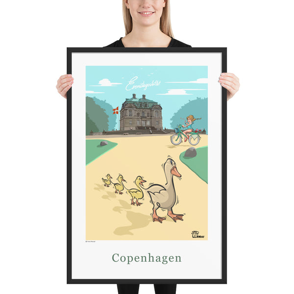 Oneliner Art Print FRAMED - Copenhagen Eremitageslottet