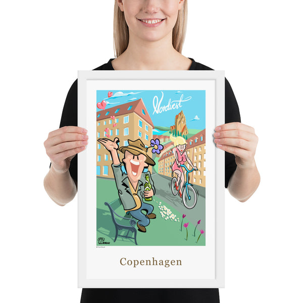 Oneliner Art Print FRAMED - Copenhagen Nordvest