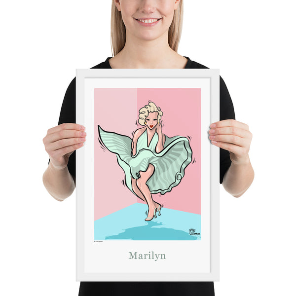 Oneliner Art Print FRAMED - Marilyn