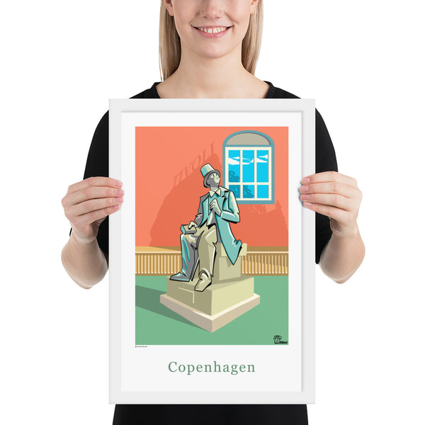 Oneliner Art Print FRAMED - Copenhagen HC Andersen