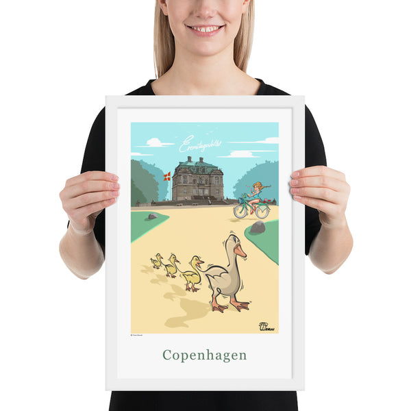 Oneliner Art Print FRAMED - Copenhagen Eremitageslottet