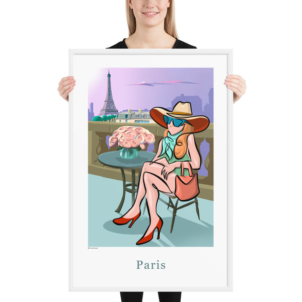 Oneliner Art Print FRAMED - Paris