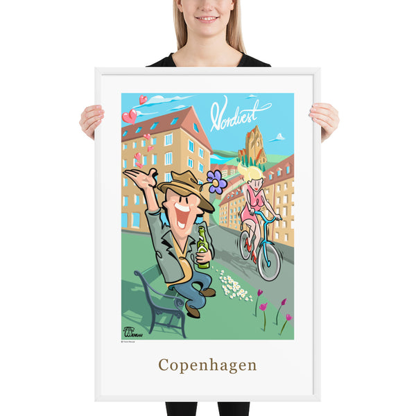 Oneliner Art Print FRAMED - Copenhagen Nordvest