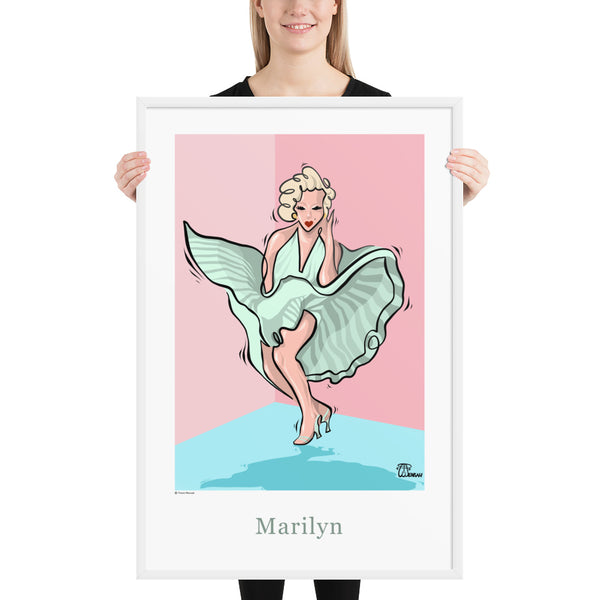 Oneliner Art Print FRAMED - Marilyn