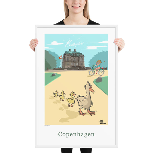 Oneliner Art Print FRAMED - Copenhagen Eremitageslottet