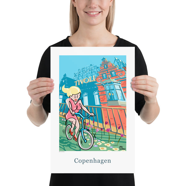 Oneliner Art Print - Copenhagen Tivoli