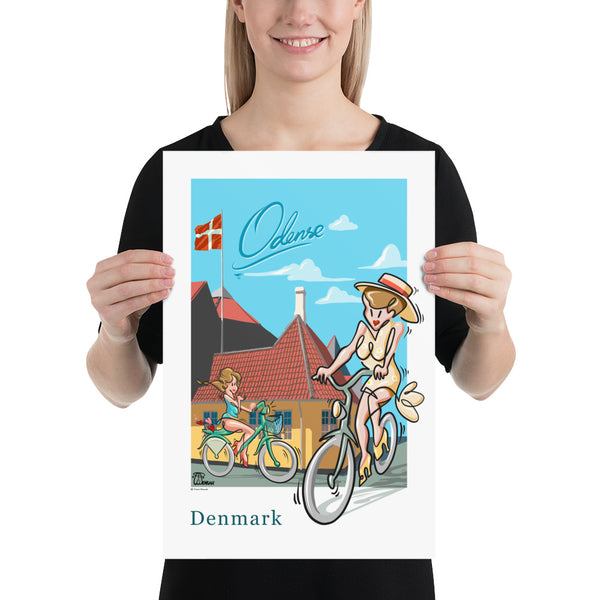 Oneliner Art Print - Denmark Odense