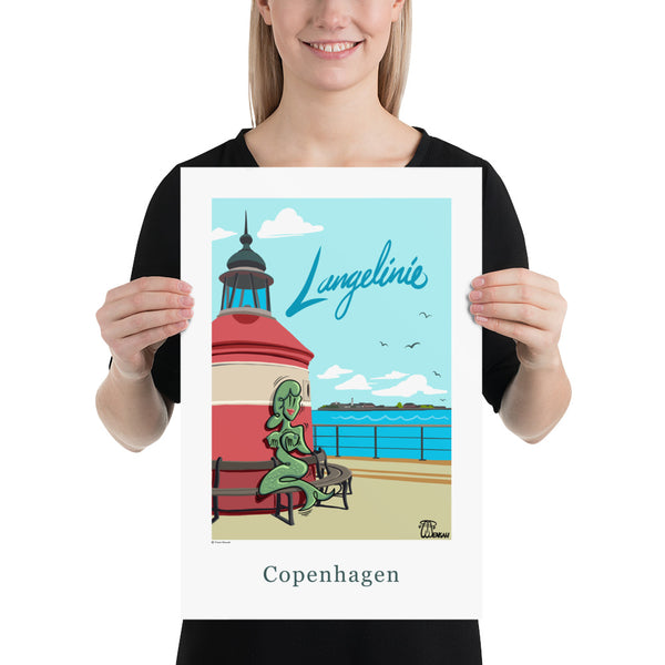 Oneliner Art Print - Copenhagen Langelinie