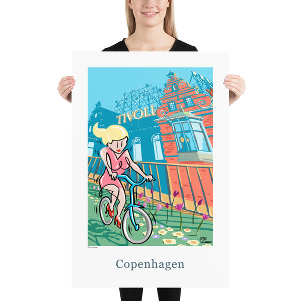 Oneliner Art Print - Copenhagen Tivoli