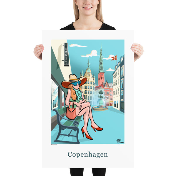 Oneliner Art Print - Copenhagen Strøget