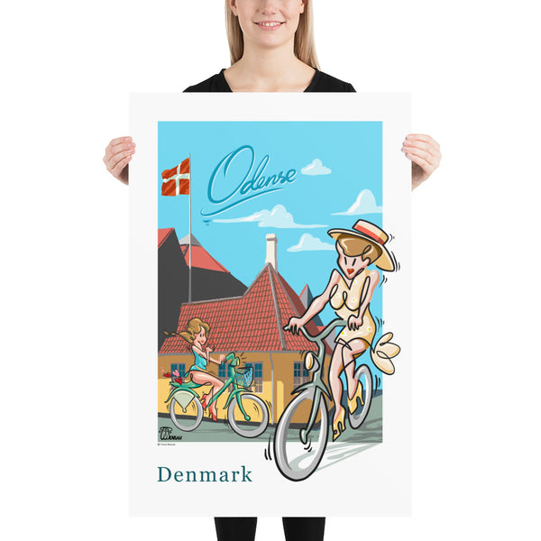 Oneliner Art Print - Denmark Odense