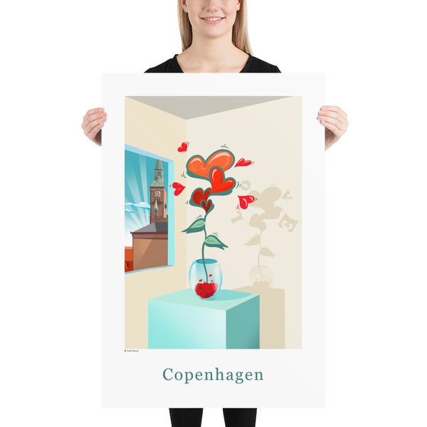 Oneliner Art Print - Copenhagen Love Flowers