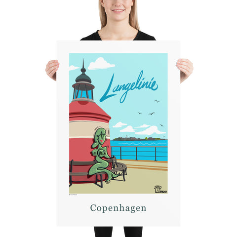 Oneliner Art Print - Copenhagen Langelinie