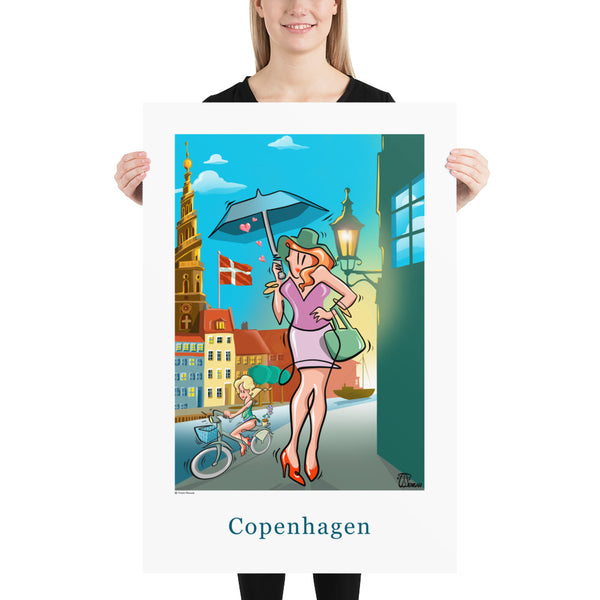 Oneliner Art Print - Copenhagen Christianshavn